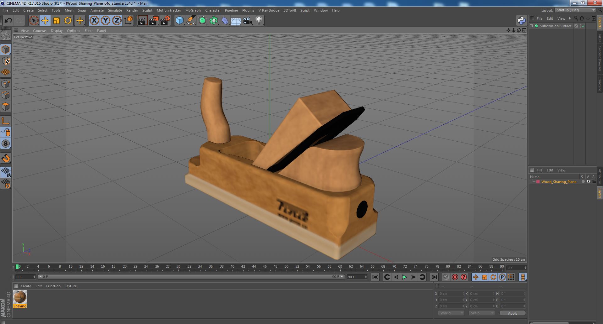 3D Wood Shaving Plane model