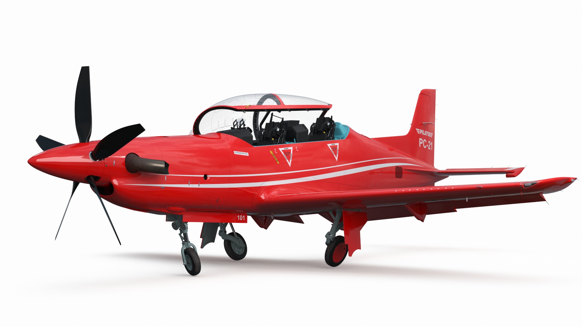 3D model Training Aircraft Pilatus PC-21 Red
