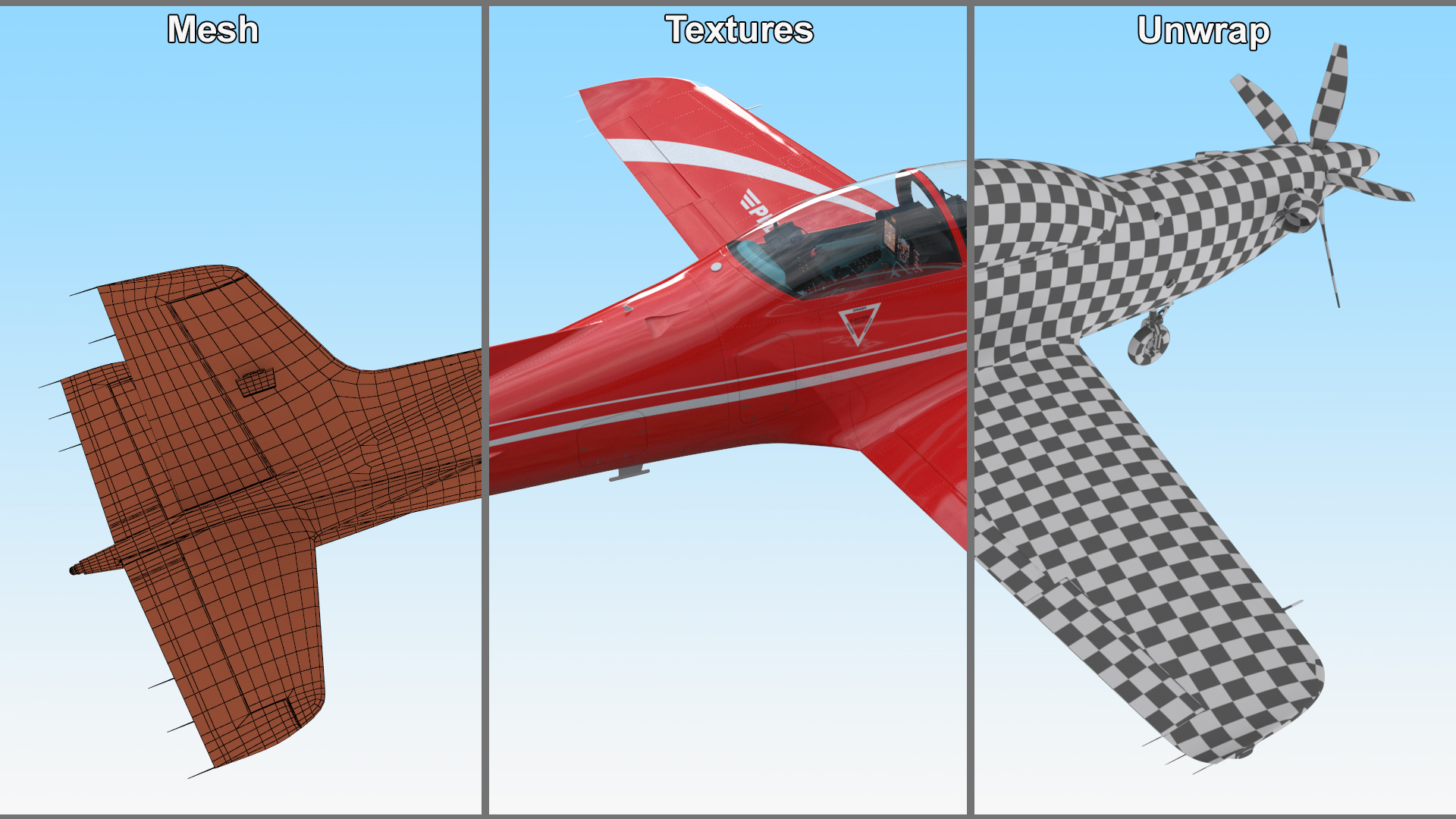 3D model Training Aircraft Pilatus PC-21 Red