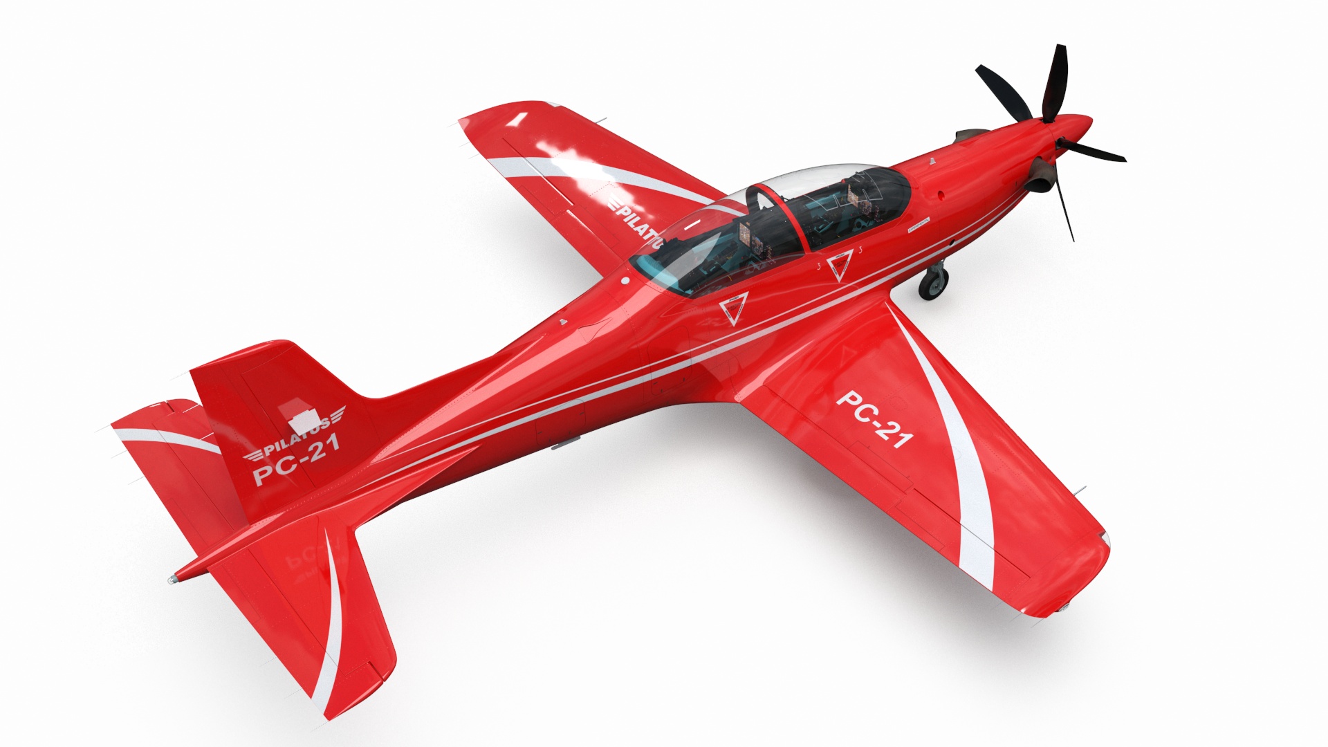 3D model Training Aircraft Pilatus PC-21 Red