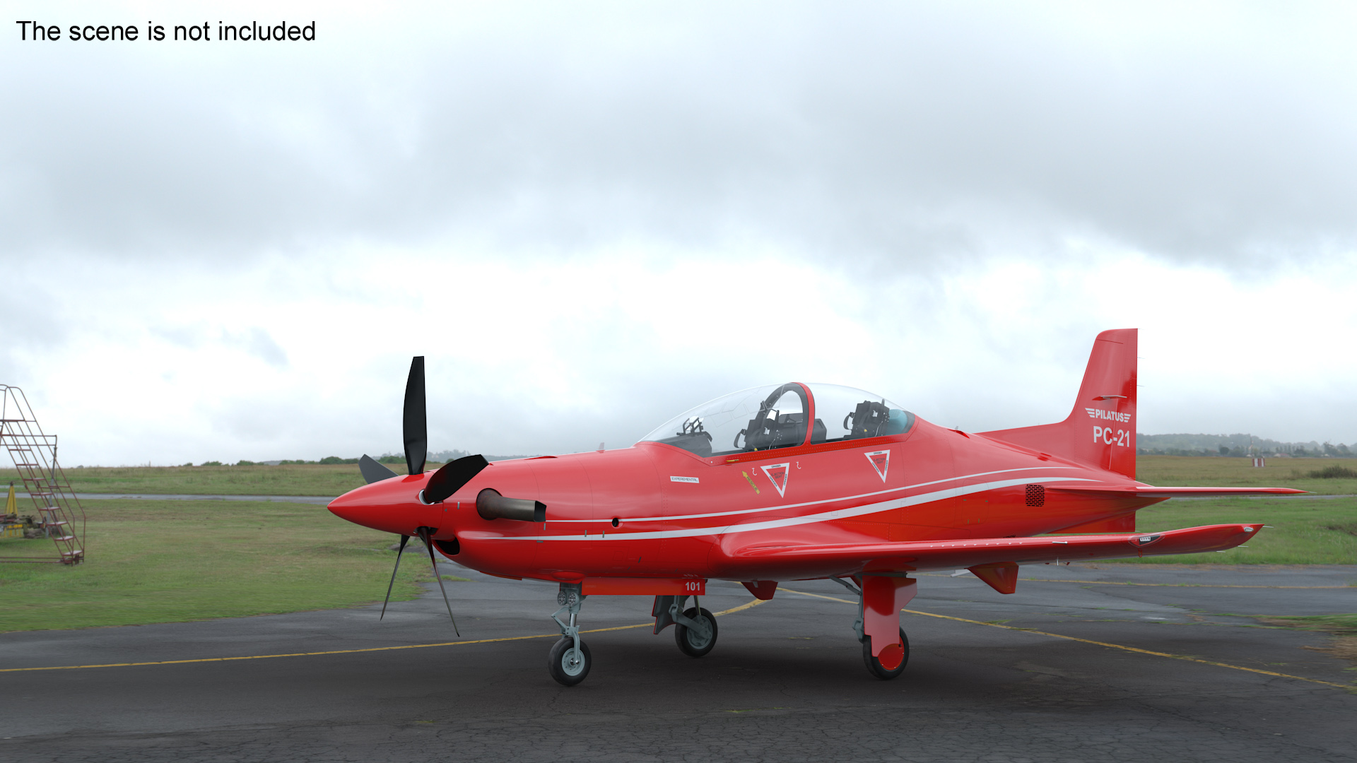 3D model Training Aircraft Pilatus PC-21 Red
