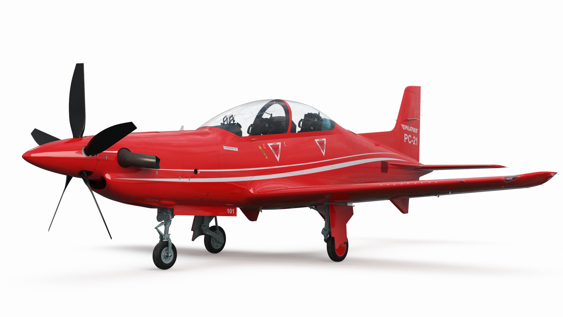 3D model Training Aircraft Pilatus PC-21 Red