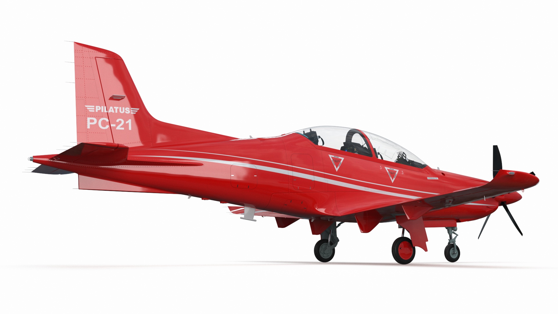3D model Training Aircraft Pilatus PC-21 Red