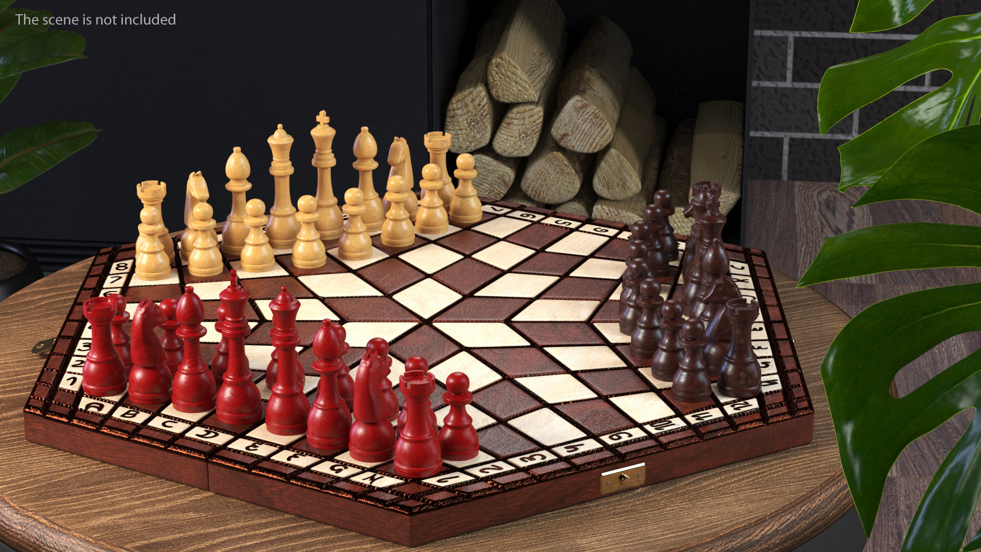 Hexagonal Chess for 3 Players 3D model