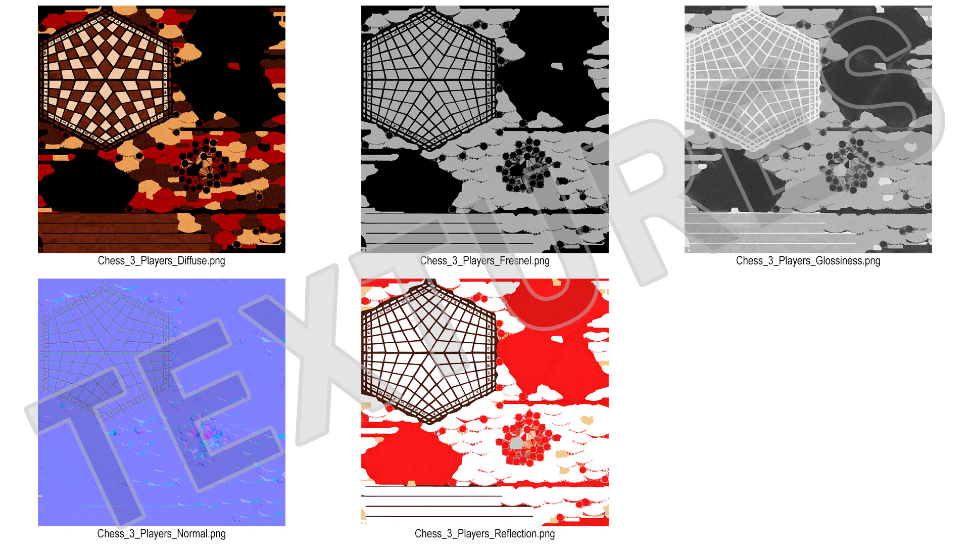 Hexagonal Chess for 3 Players 3D model