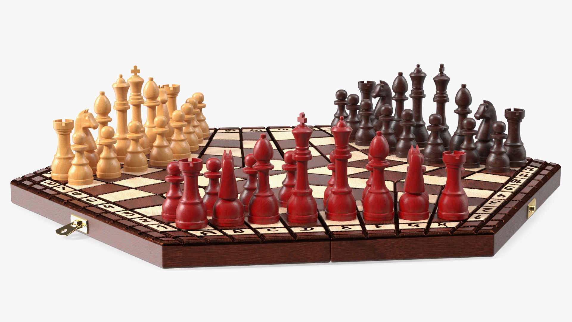 Hexagonal Chess for 3 Players 3D model