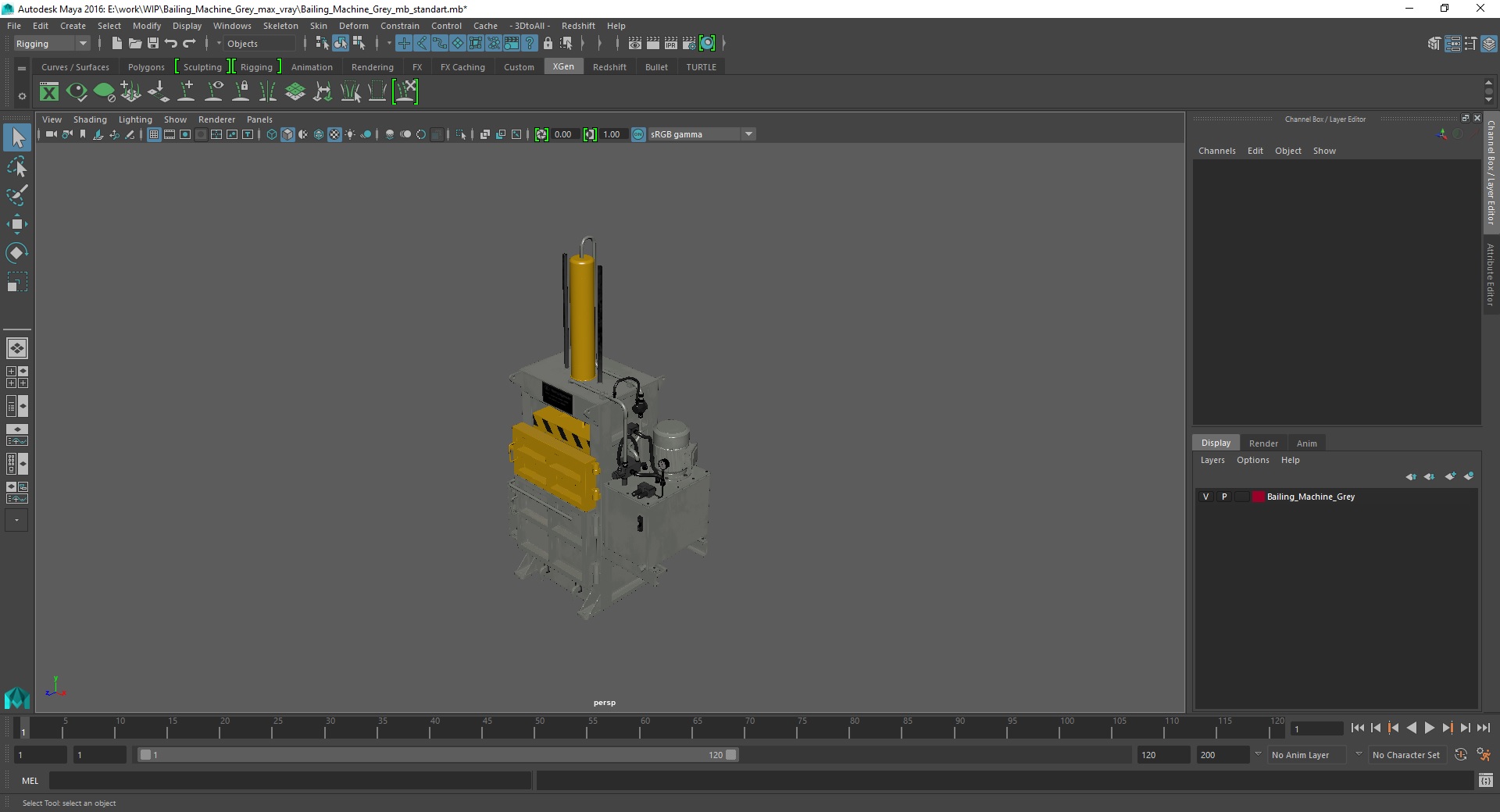 3D model Bailing Machine Grey
