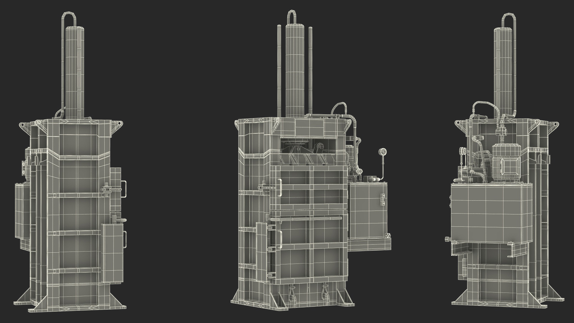 3D model Bailing Machine Grey