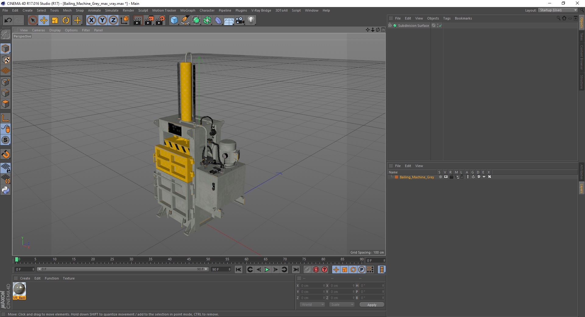 3D model Bailing Machine Grey
