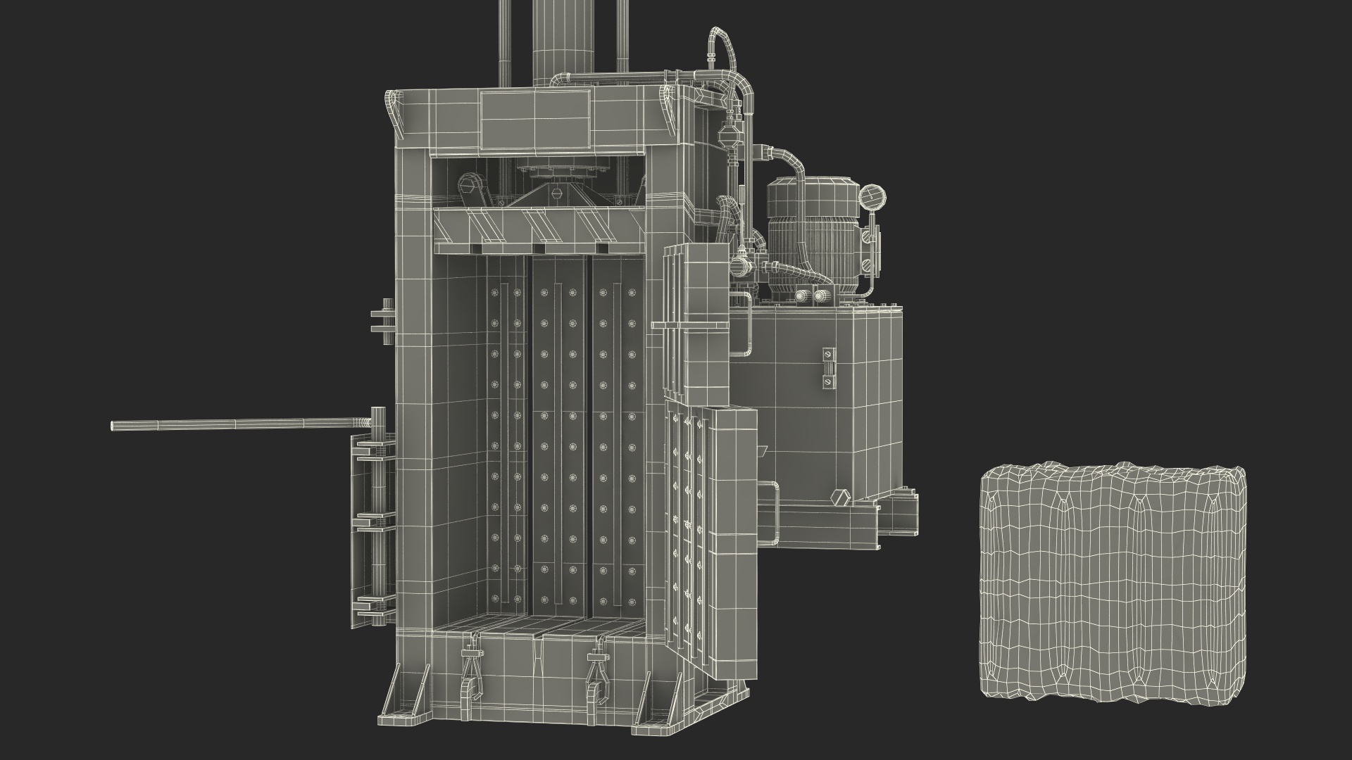 3D model Bailing Machine Grey