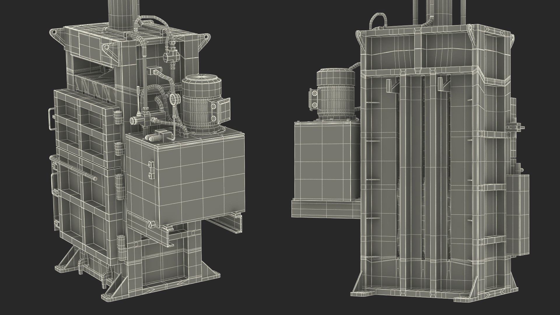 3D model Bailing Machine Grey