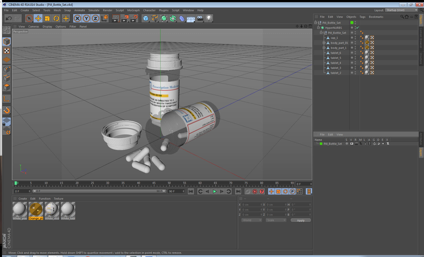 3D model Pill Bottle Set