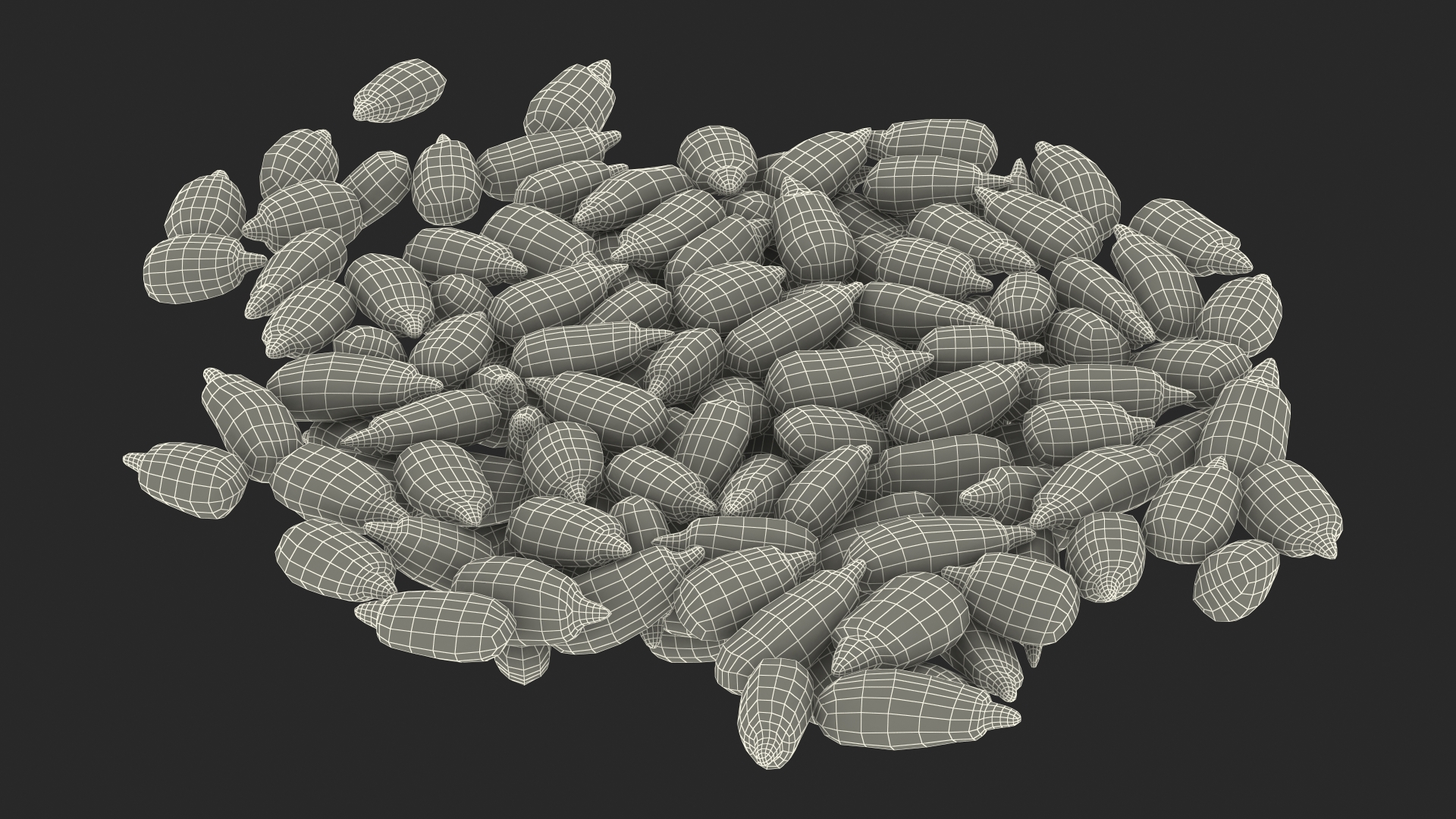 Peeled Sunflower Seeds Pile 3D