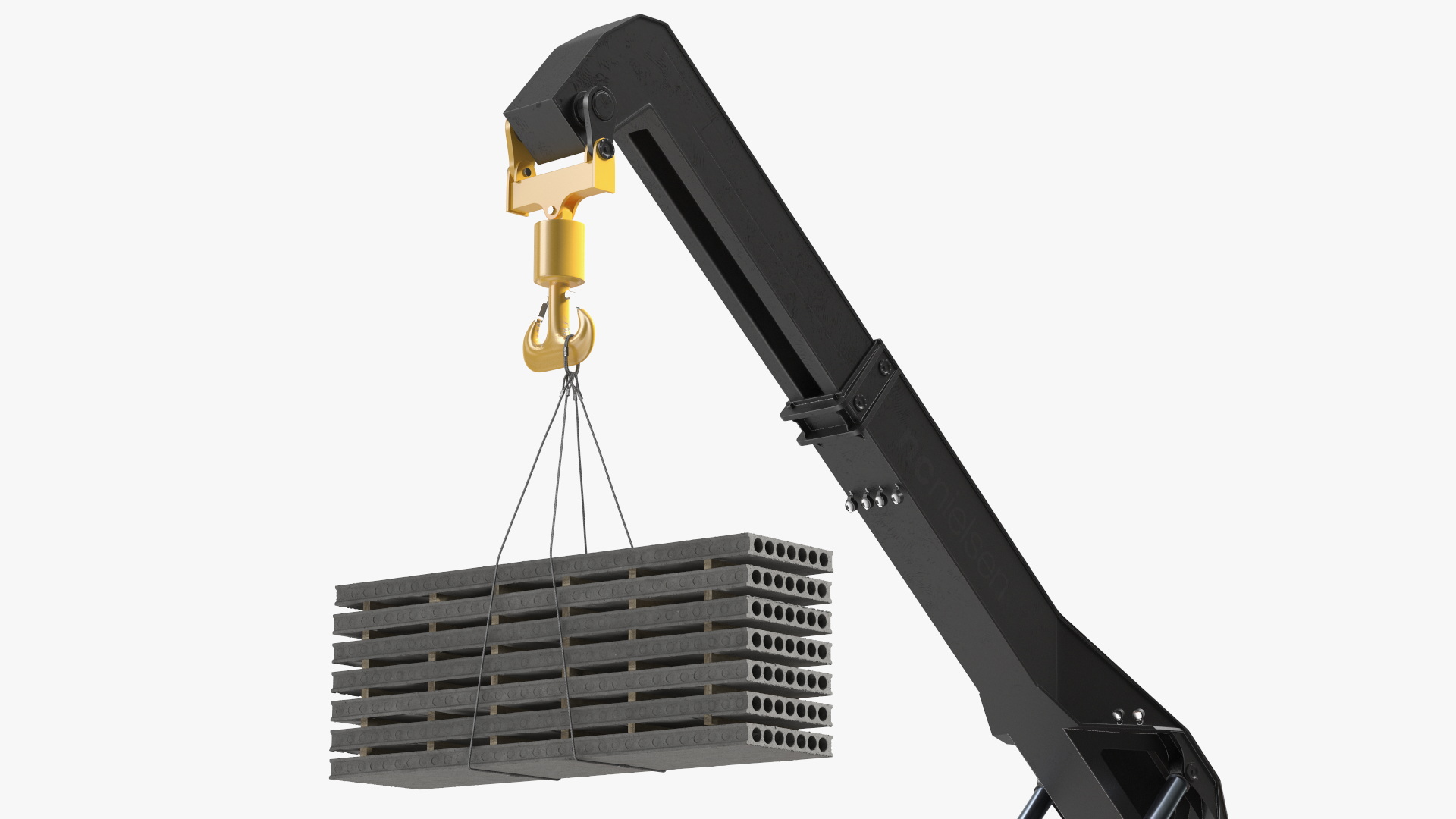 3D Reachstacker Lifts Concrete Slabs model