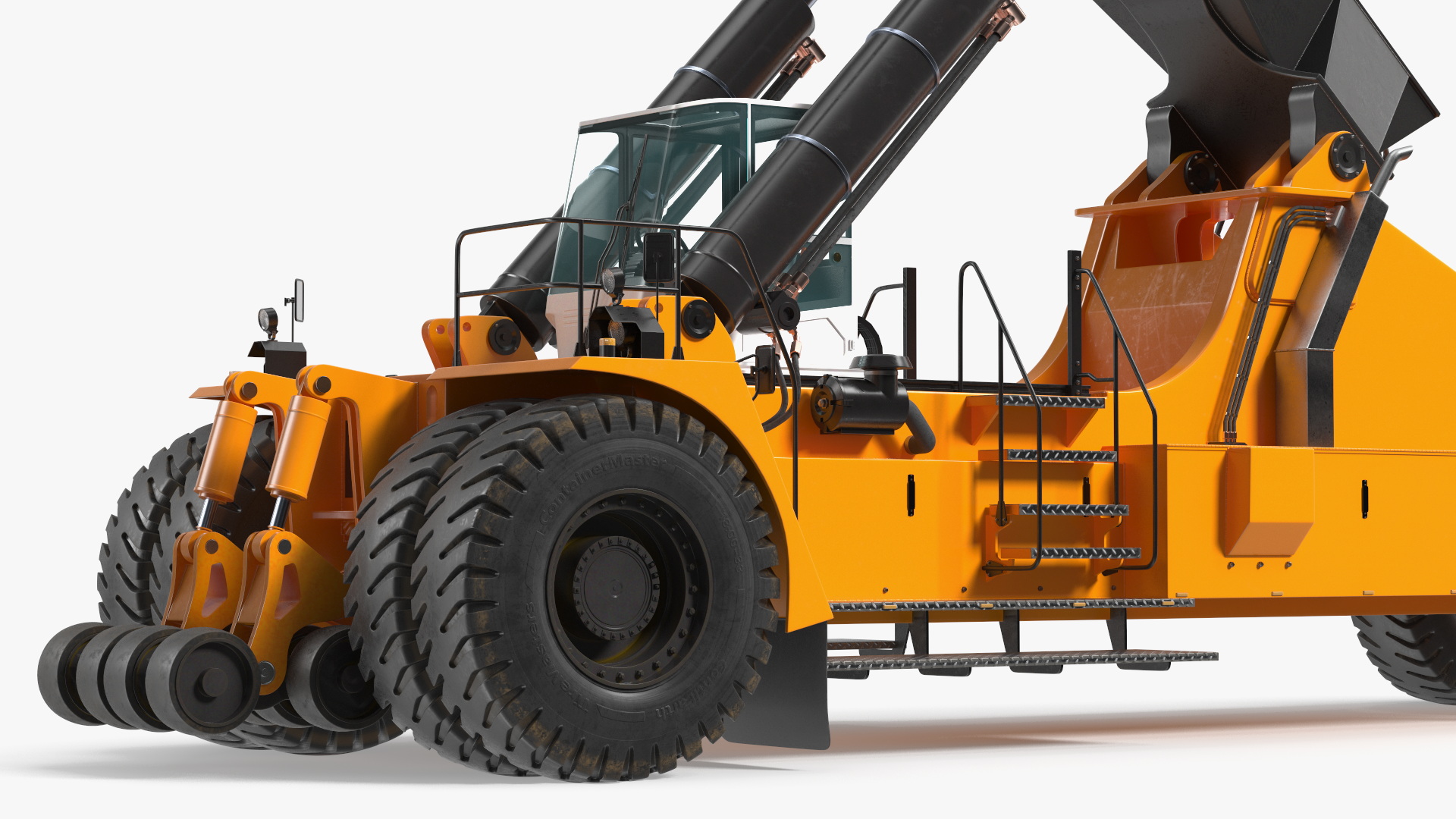 3D Reachstacker Lifts Concrete Slabs model