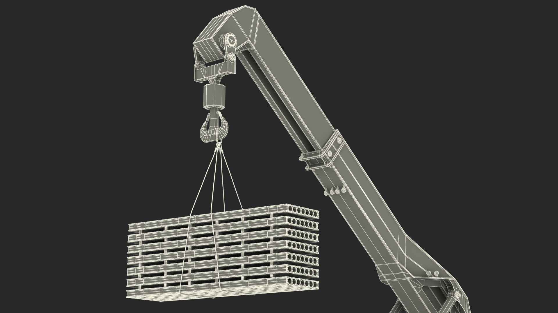 3D Reachstacker Lifts Concrete Slabs model