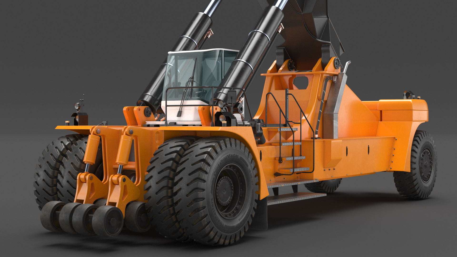 3D Reachstacker Lifts Concrete Slabs model