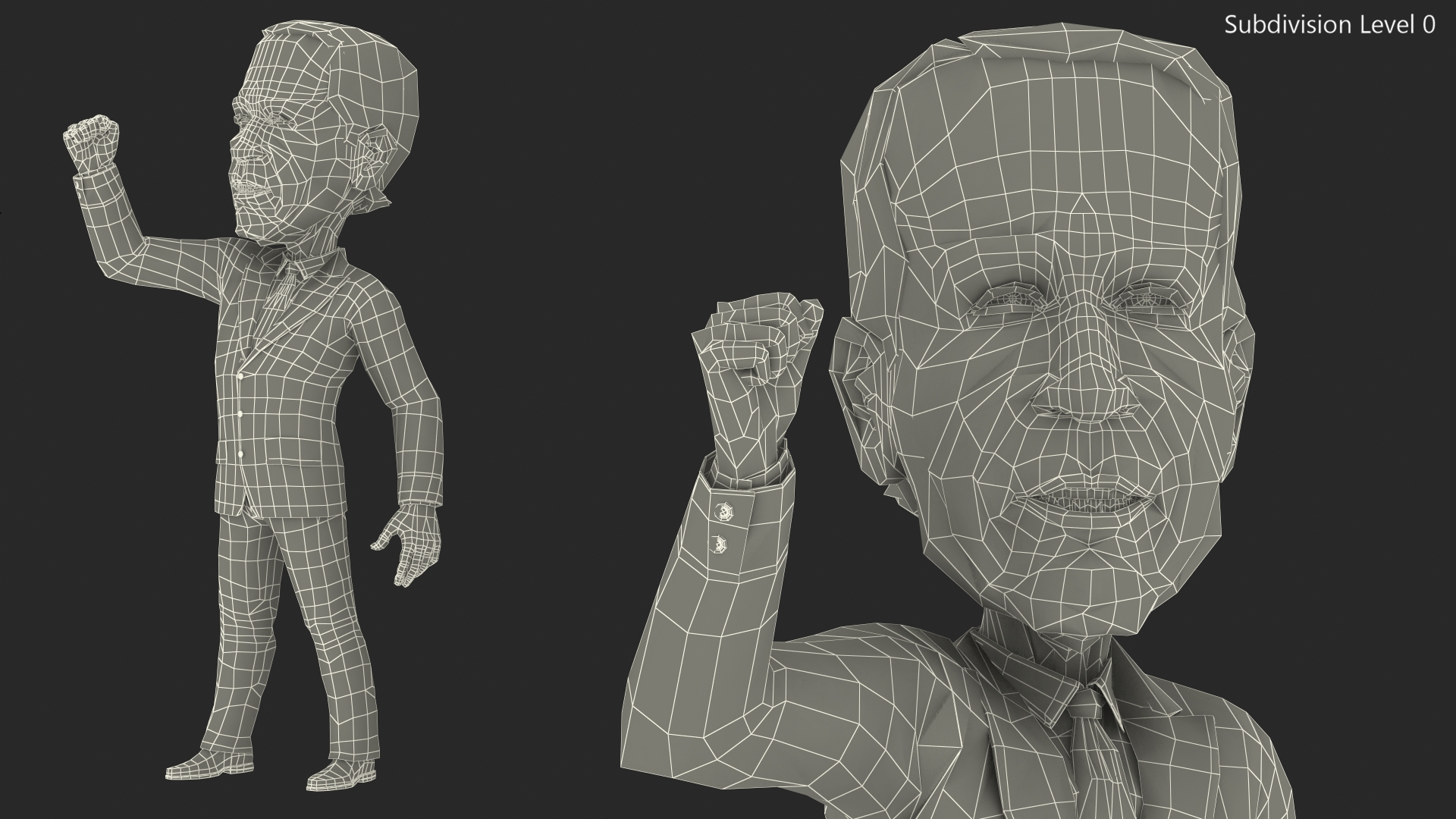 3D model Cartoon Joe Biden Fist Up Pose