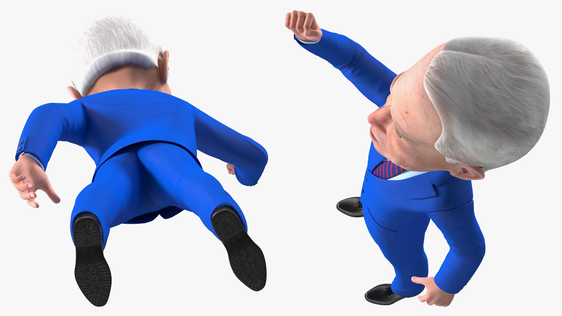 3D model Cartoon Joe Biden Fist Up Pose