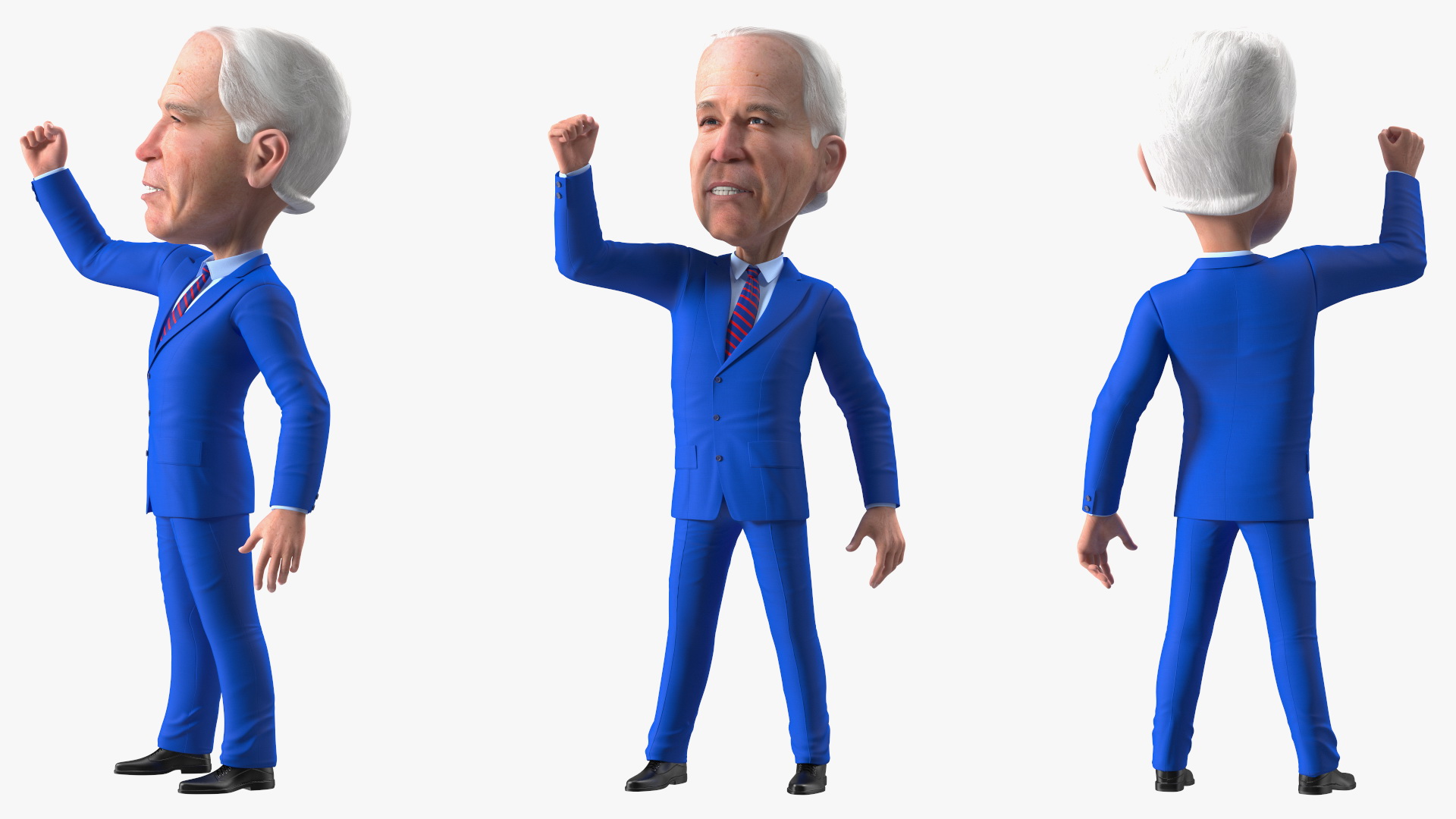3D model Cartoon Joe Biden Fist Up Pose