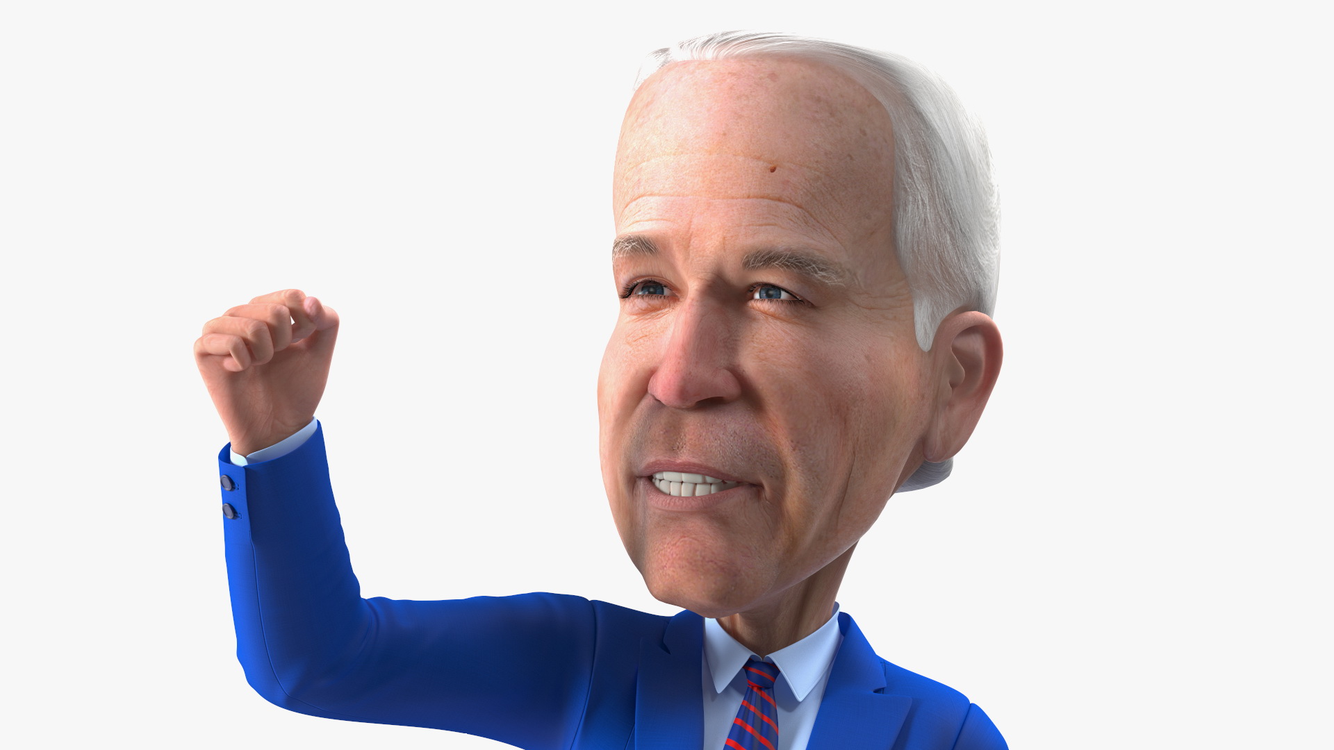 3D model Cartoon Joe Biden Fist Up Pose