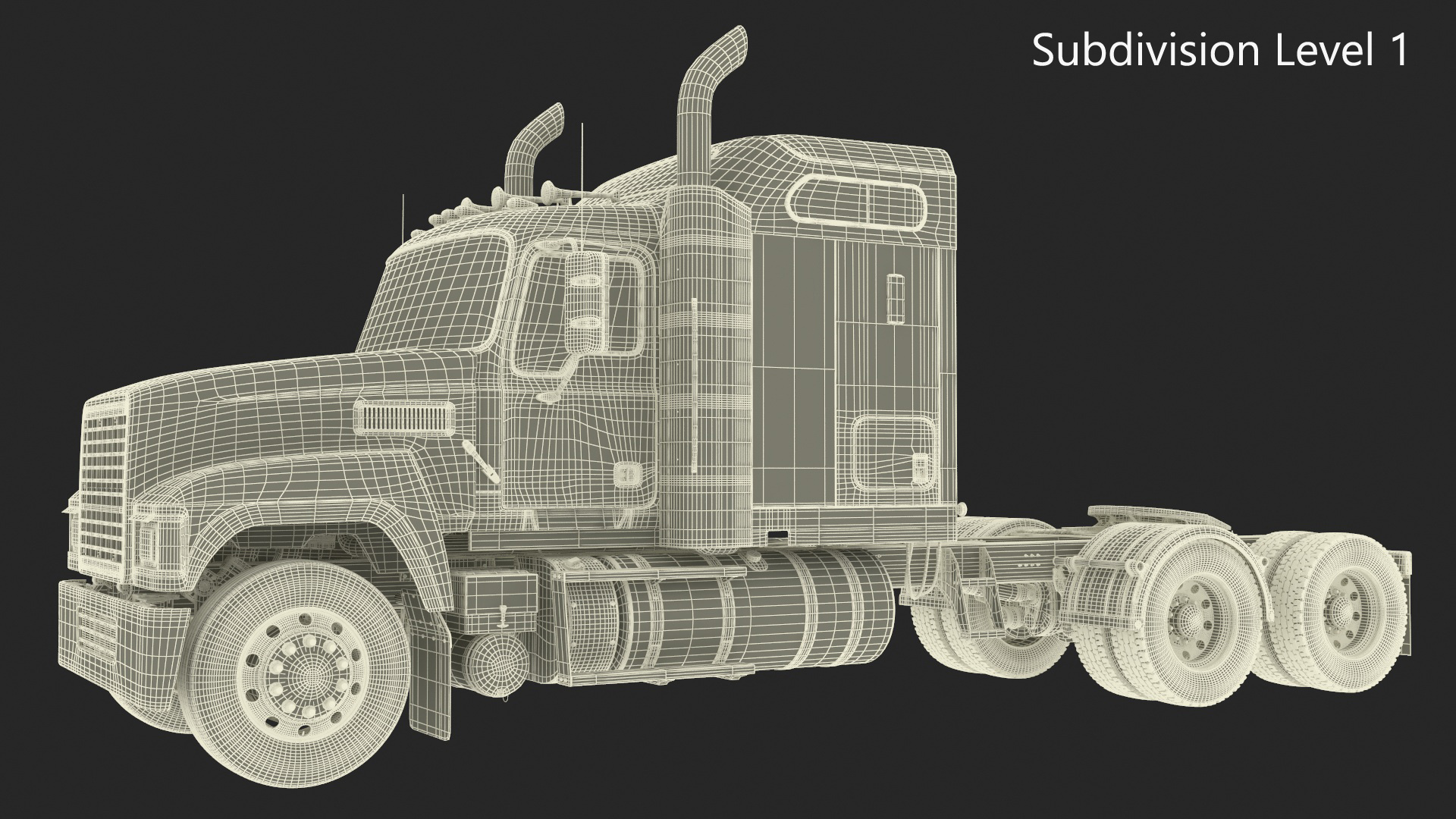 3D Mack CHU613 Truck Simple Interior model