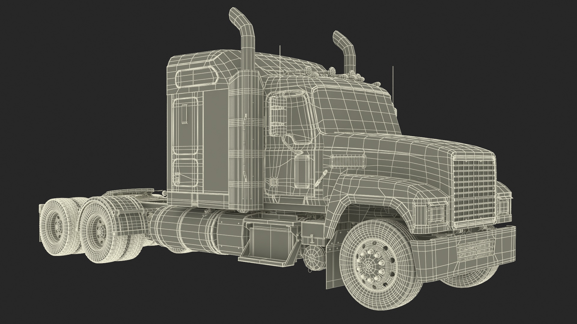 3D Mack CHU613 Truck Simple Interior model