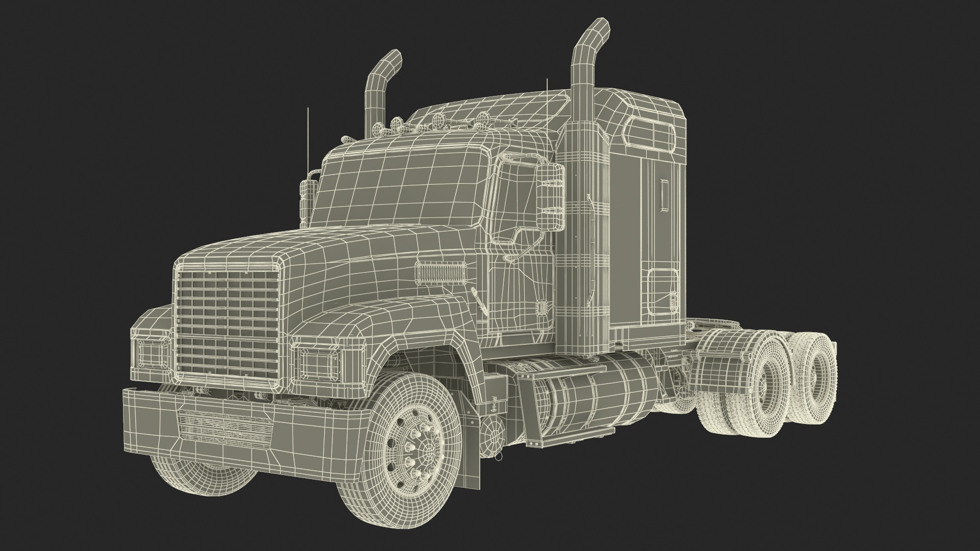 3D Mack CHU613 Truck Simple Interior model