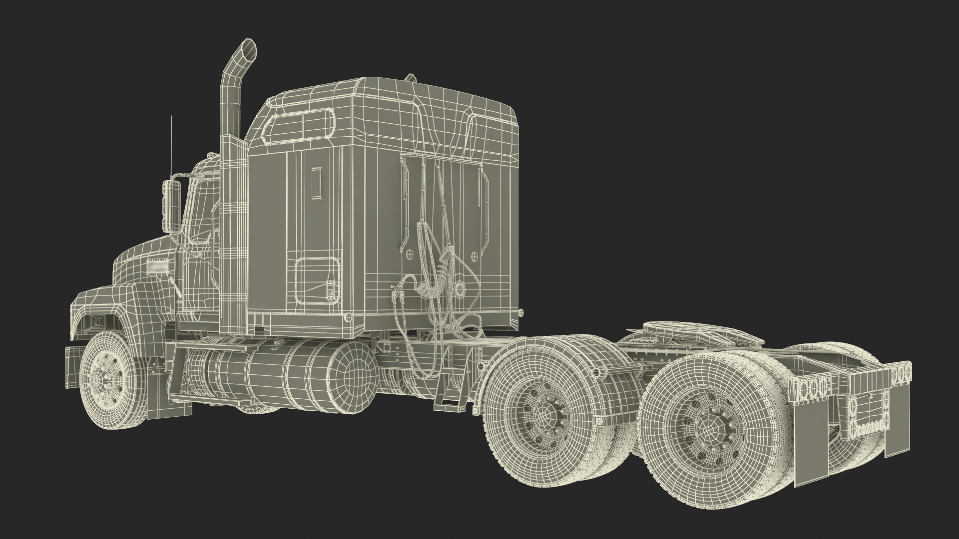 3D Mack CHU613 Truck Simple Interior model