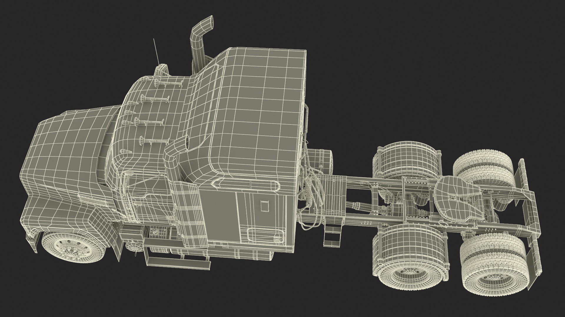 3D Mack CHU613 Truck Simple Interior model