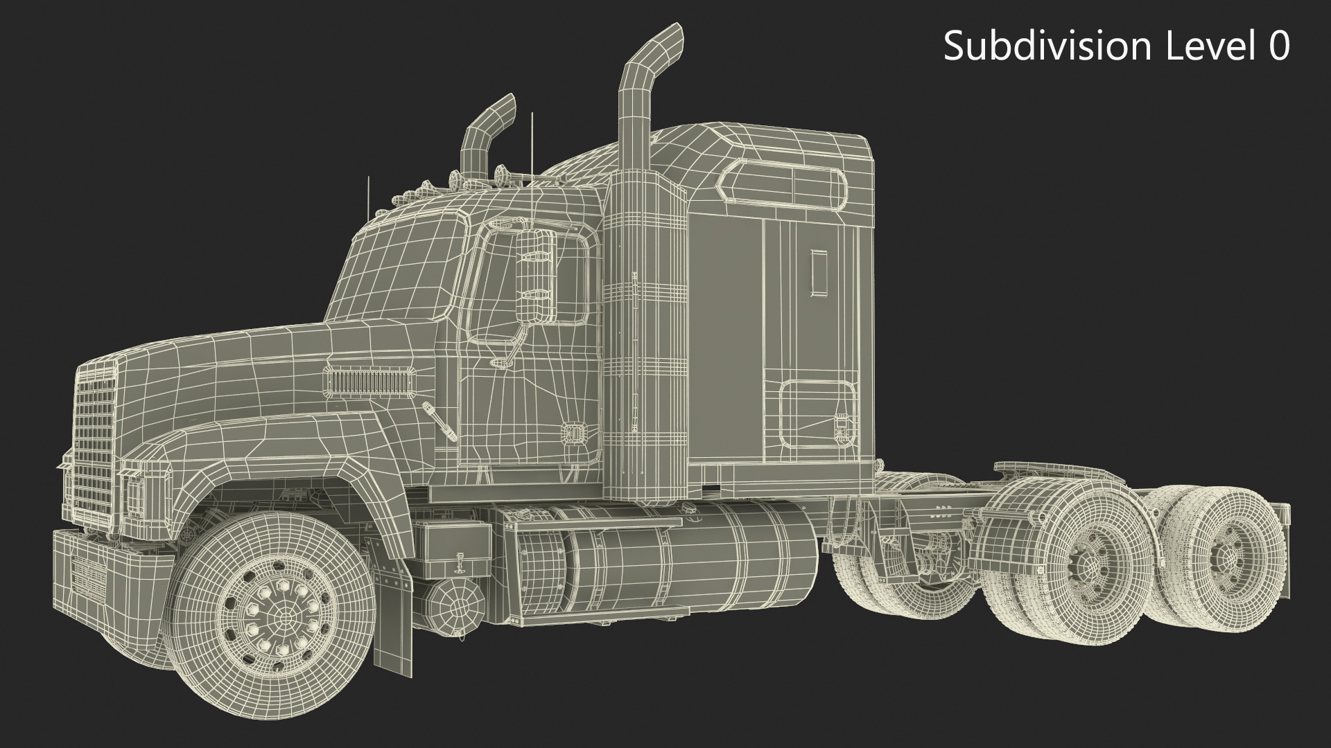 3D Mack CHU613 Truck Simple Interior model