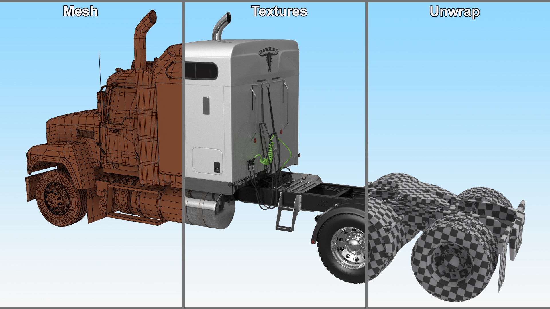 3D Mack CHU613 Truck Simple Interior model