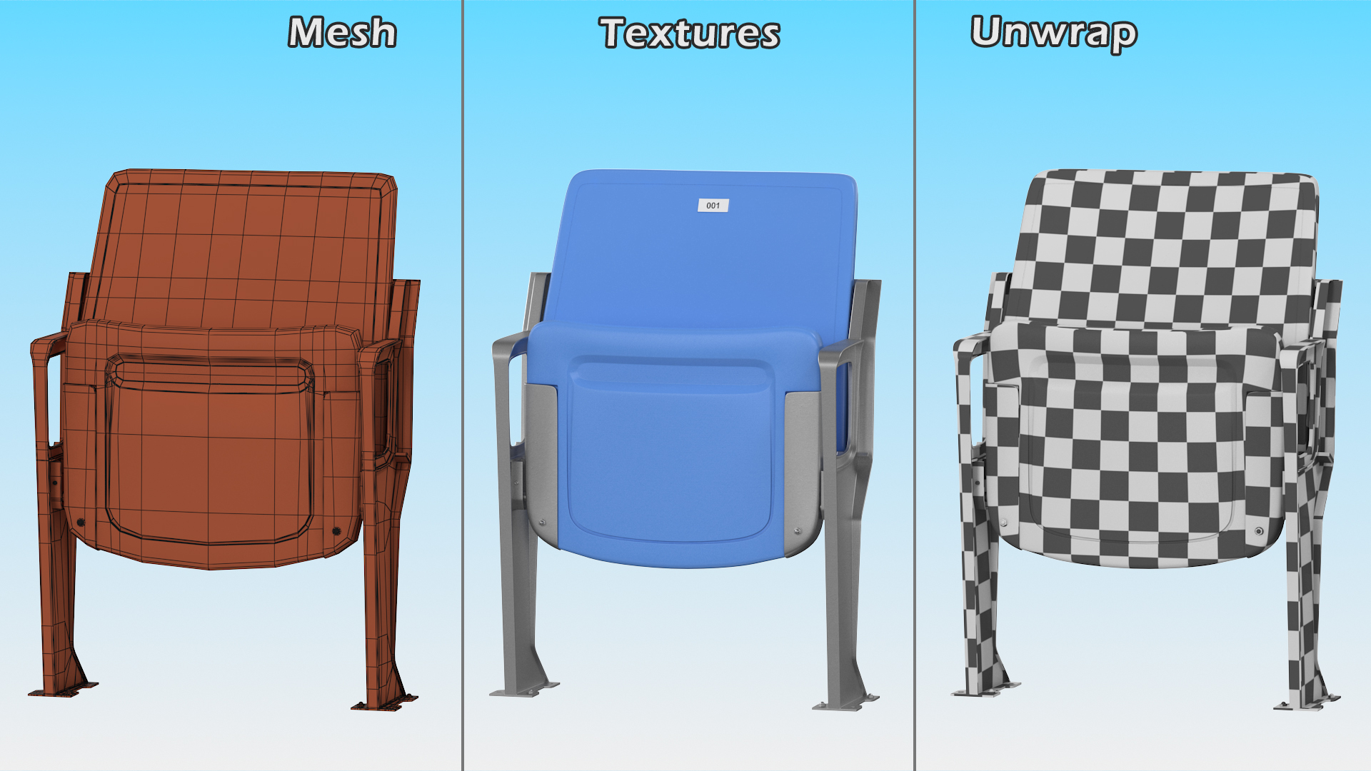 3D model Plastic Stadium Seat