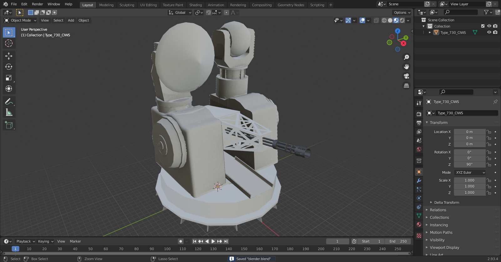 3D Type 730 CIWS model
