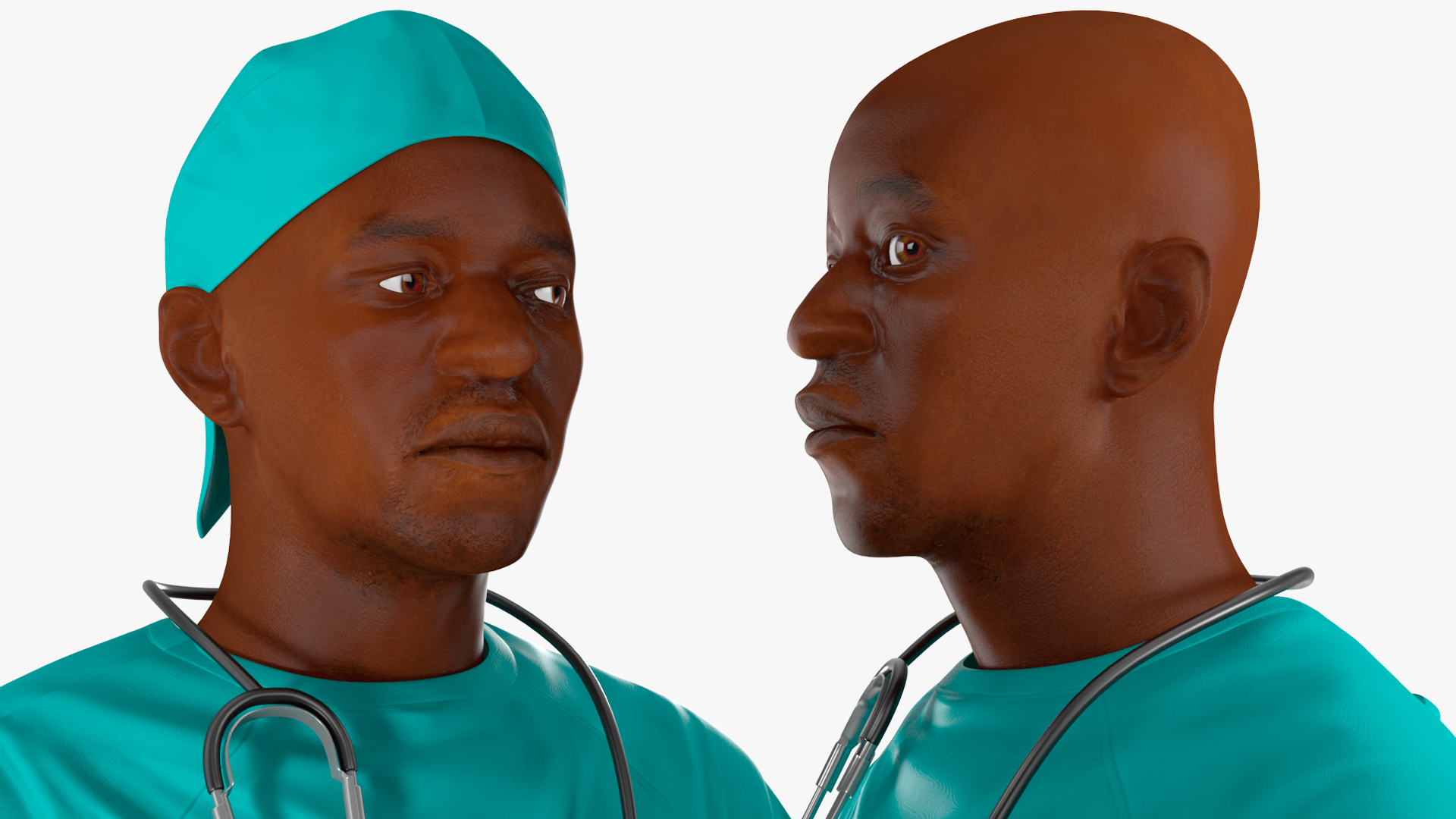 3D African Black Male Doctor Rigged for Cinema 4D