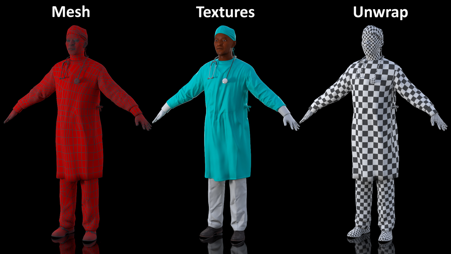 3D African Black Male Doctor Rigged for Cinema 4D
