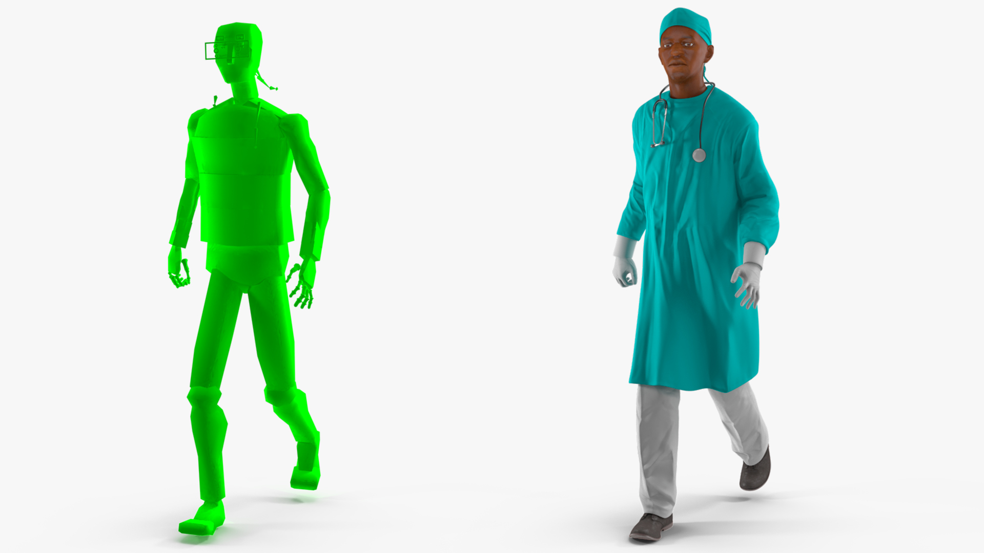 3D African Black Male Doctor Rigged for Cinema 4D