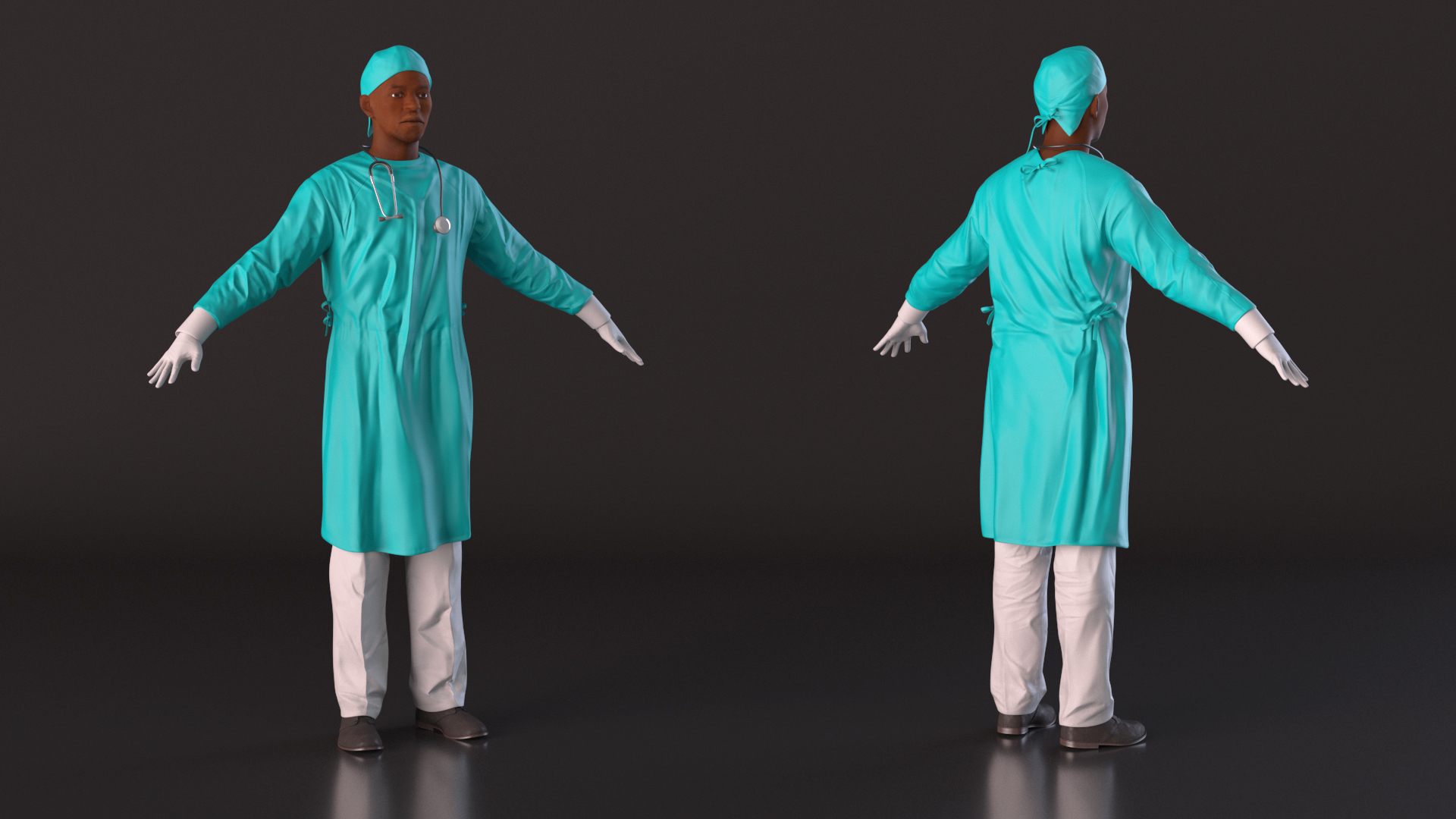 3D African Black Male Doctor Rigged for Cinema 4D