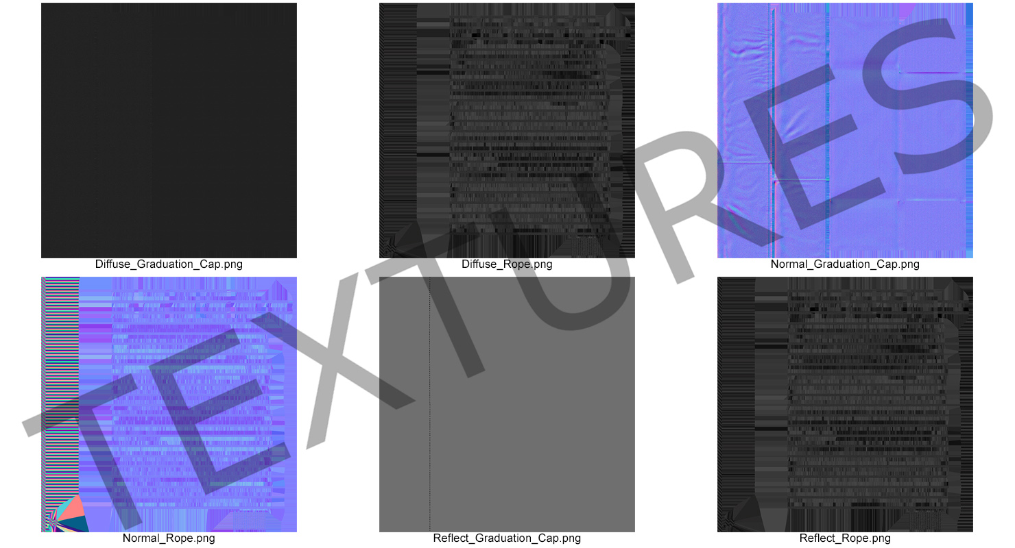 3D Graduation Cap with Degree Scroll model