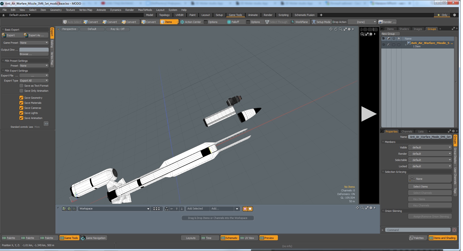 Anti Air Warfare Missile SM6 Set 3D