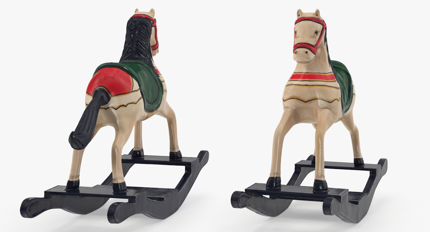 3D Retro Toy Rocking Horse model