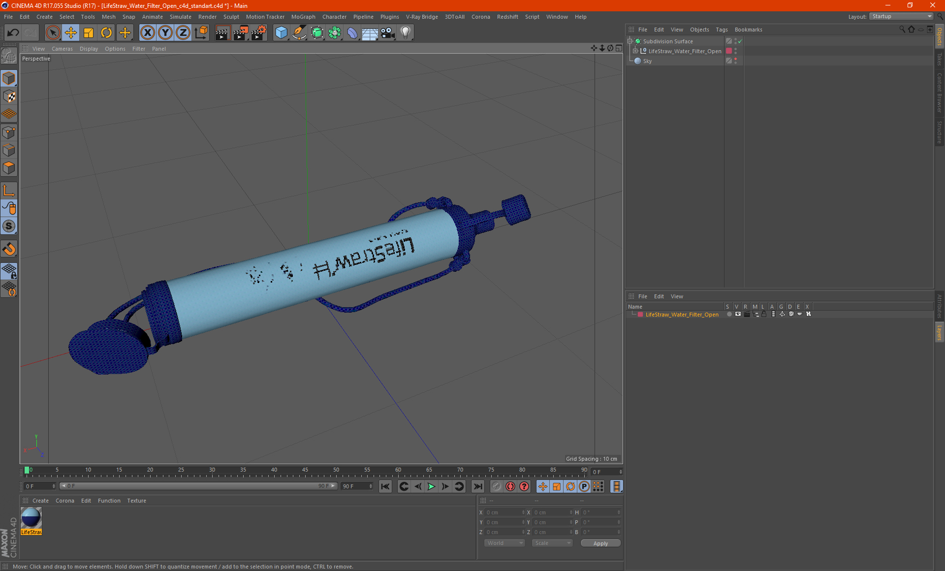 LifeStraw Water Filter Open 3D