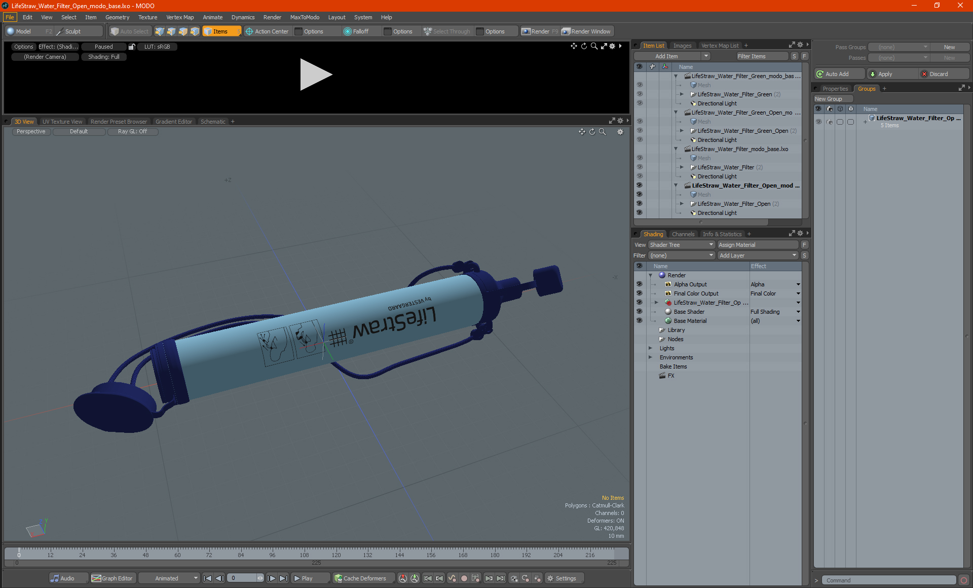 LifeStraw Water Filter Open 3D