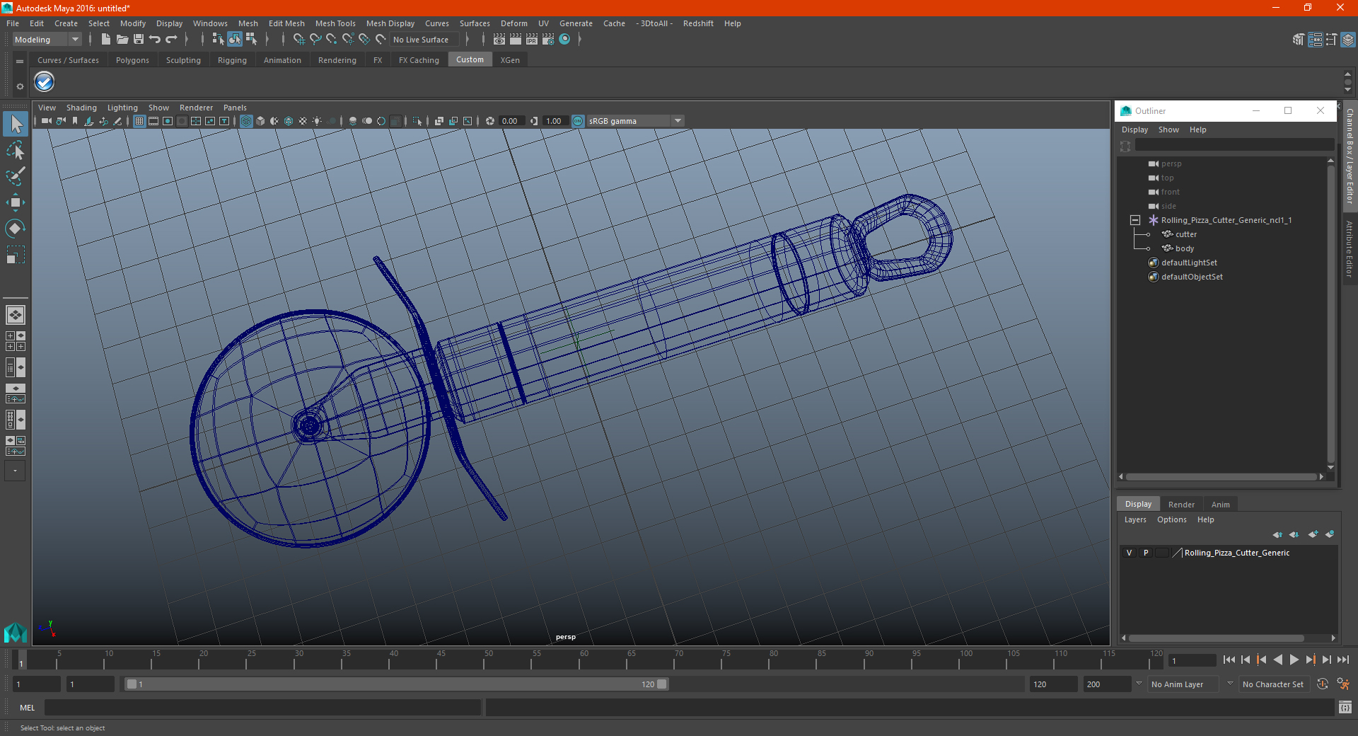 3D Rolling Pizza Cutter Generic model