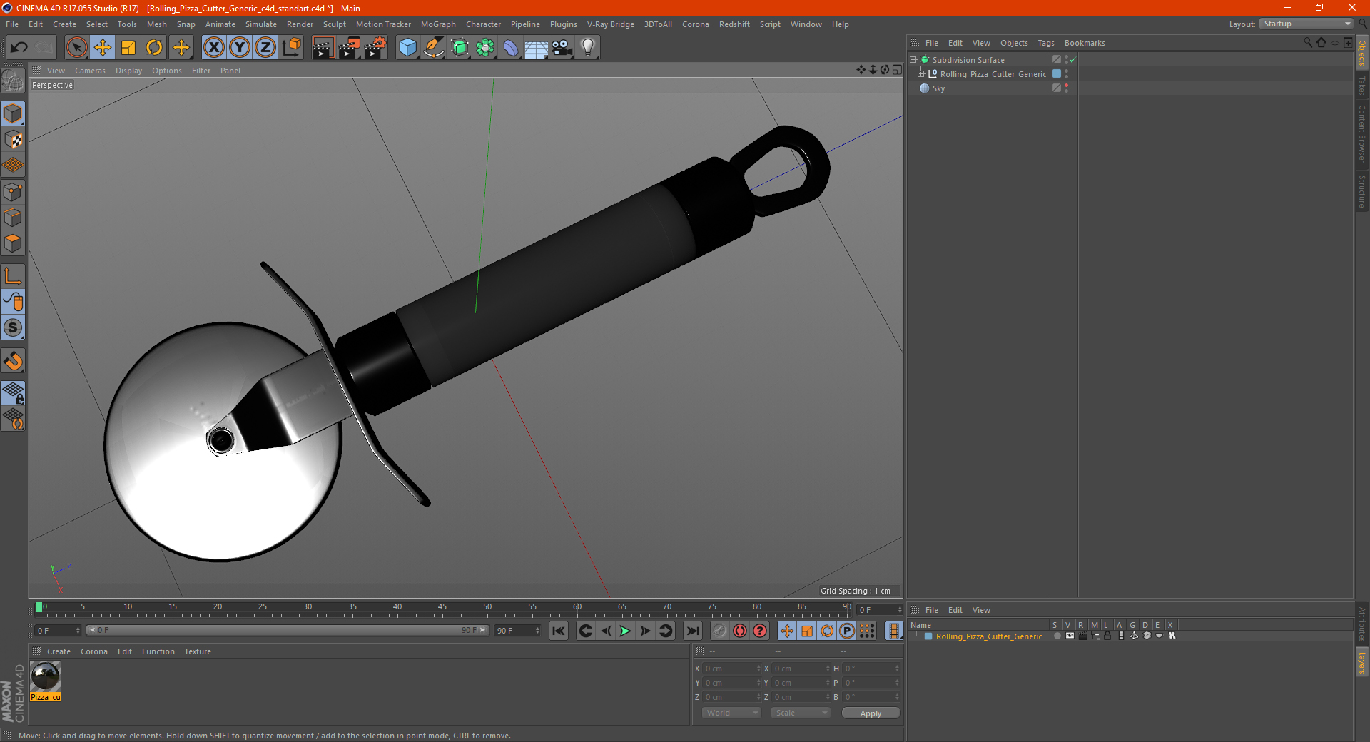 3D Rolling Pizza Cutter Generic model