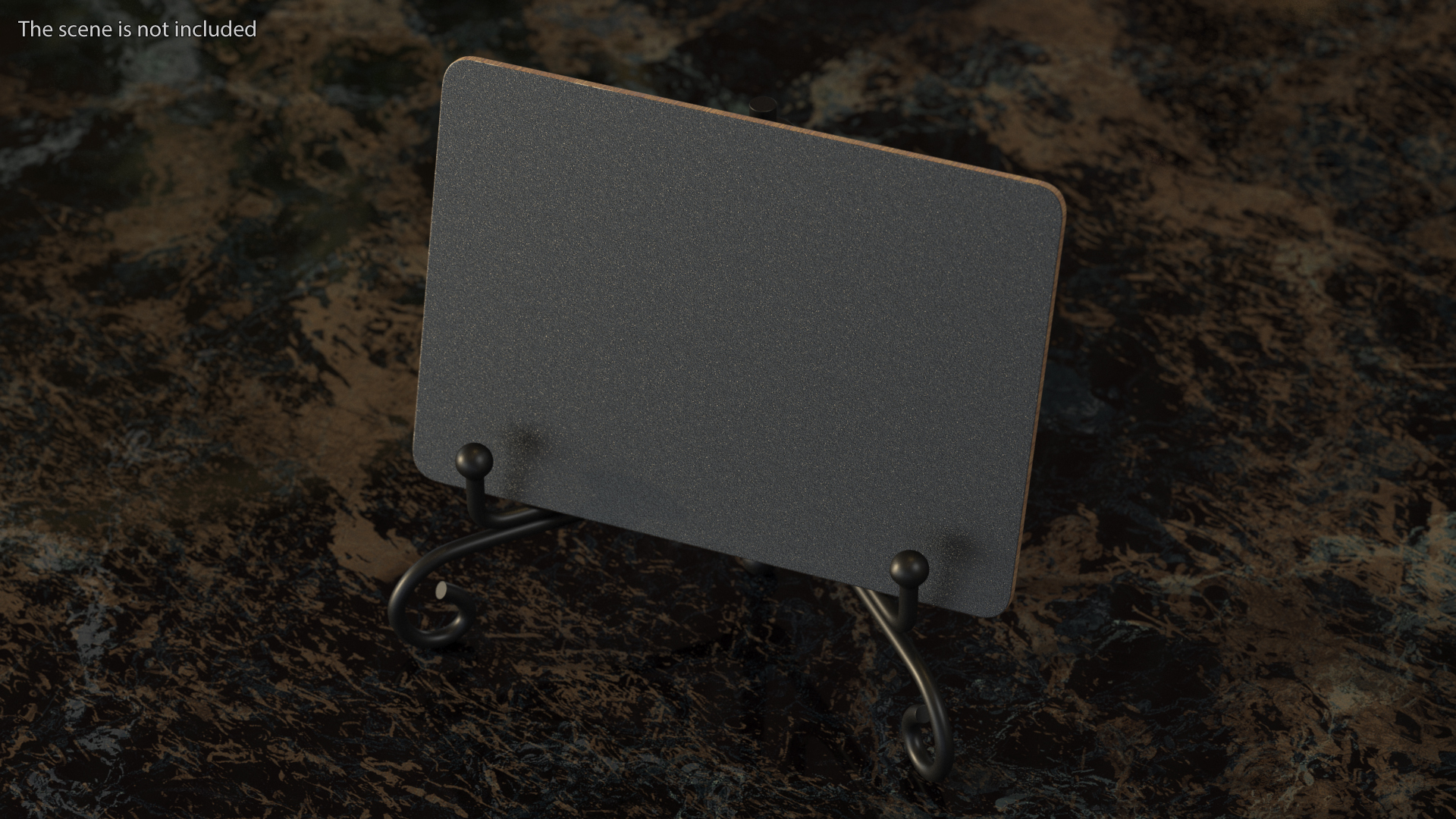 Wooden Chalkboard on Metal Stand 3D
