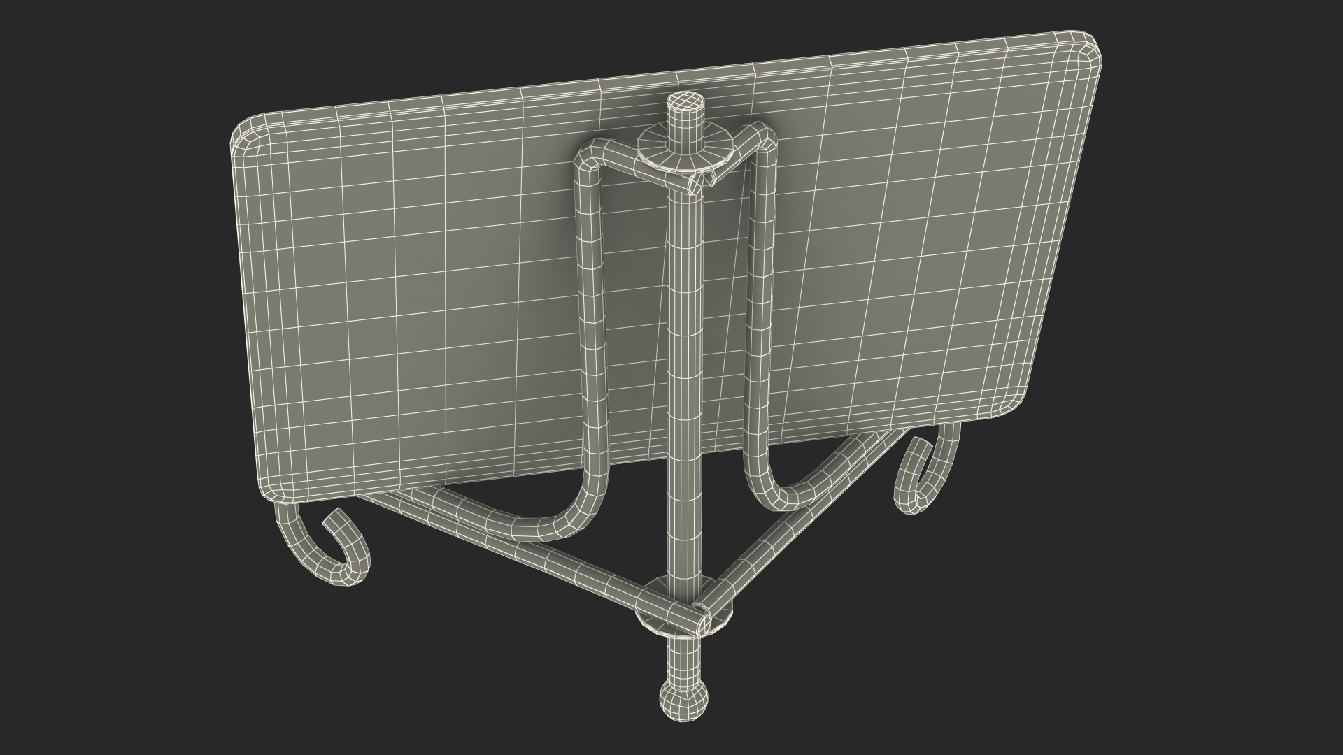 Wooden Chalkboard on Metal Stand 3D