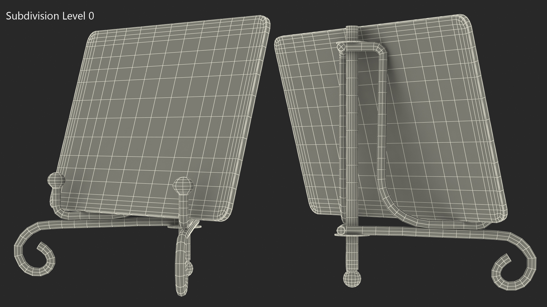 Wooden Chalkboard on Metal Stand 3D
