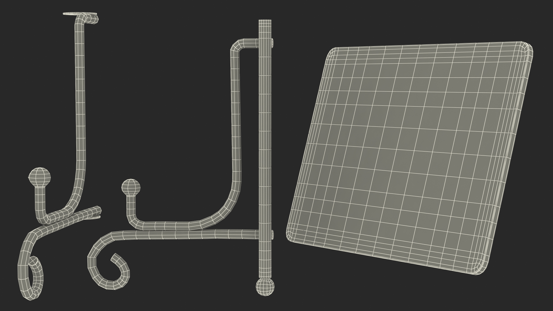 Wooden Chalkboard on Metal Stand 3D