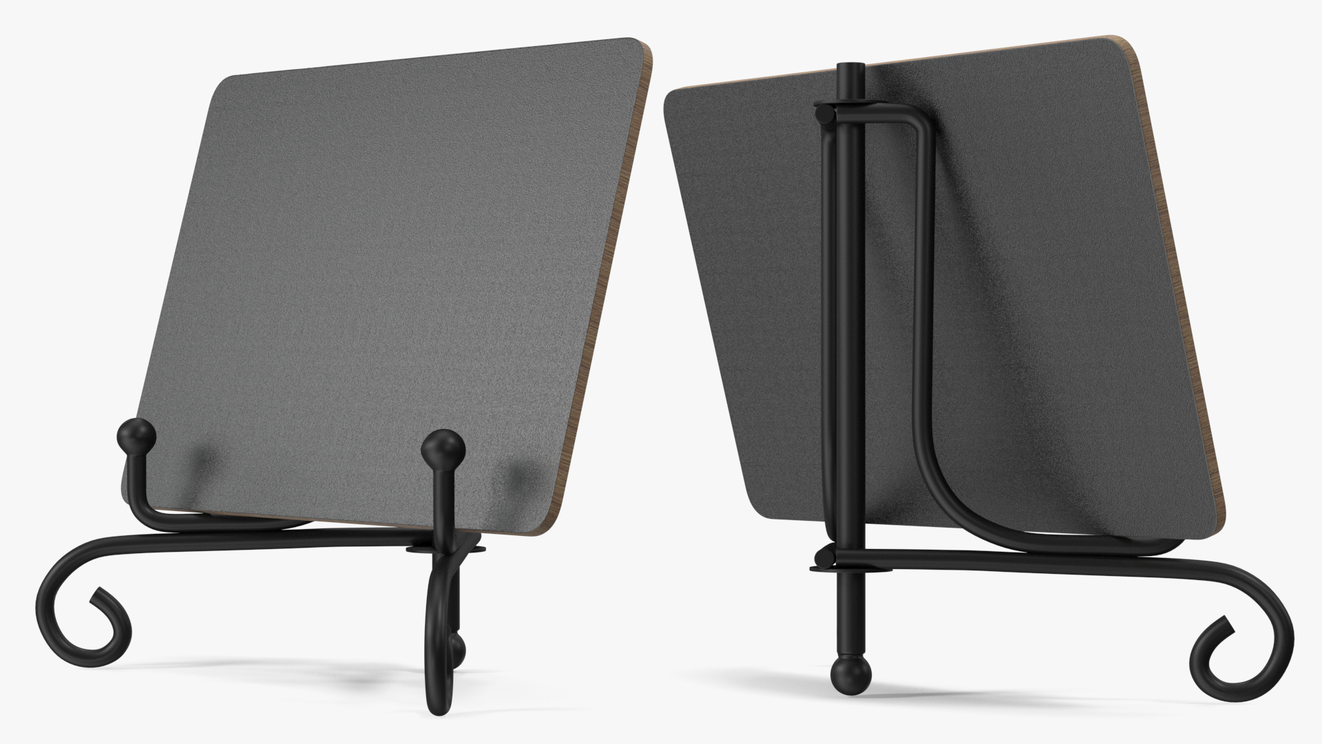 Wooden Chalkboard on Metal Stand 3D